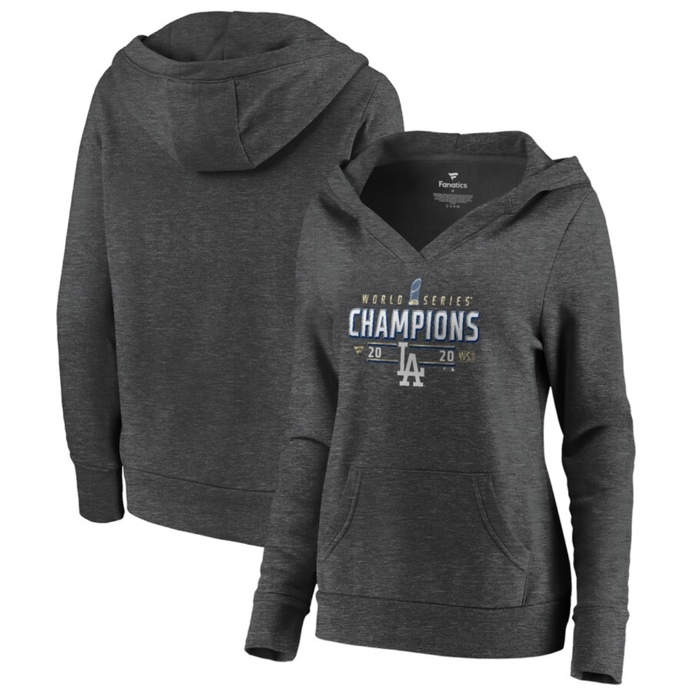 Fanatics Women's Gray Los Angeles Dodgers 2020 World Series Champions Hoodie